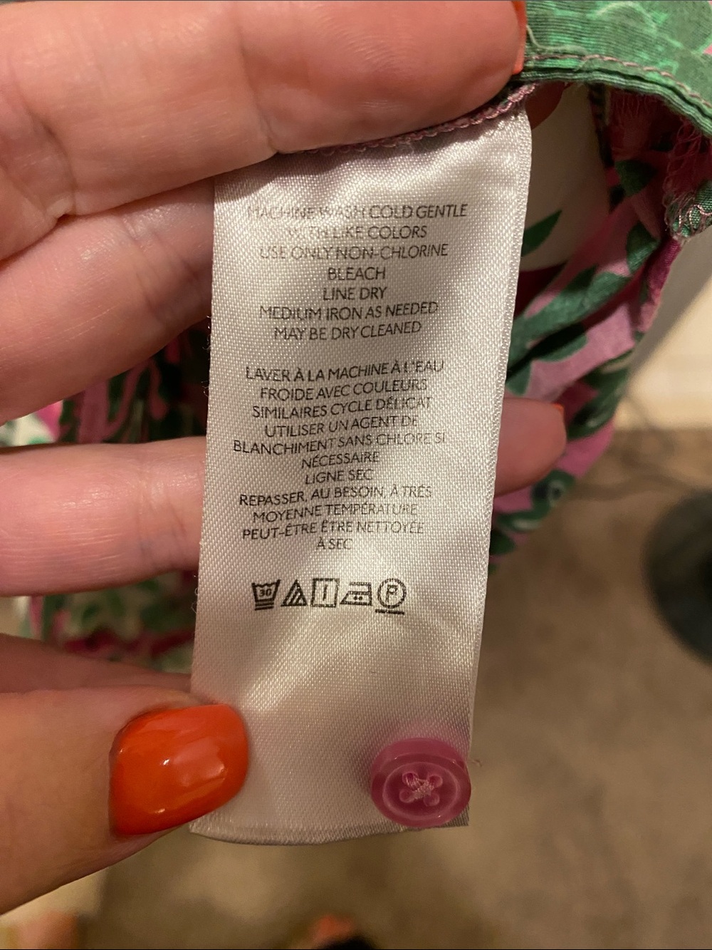Anthropologie Pink and Green Patterned Tiered Midi Dress - Picture 5 of 5